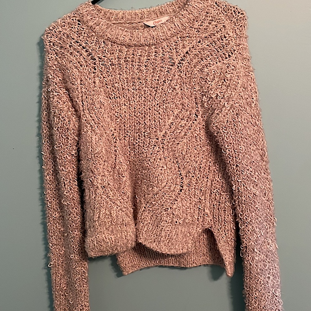 Gray knit cropped sweater